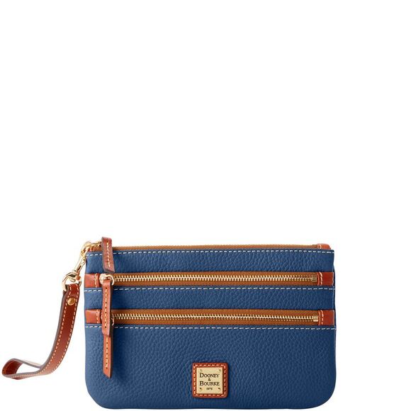 Dooney & Bourke Pebble Grain Leather Folded Zip Wristlet - Italian Leather Wristlet Purse